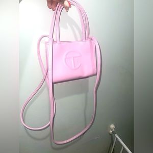 Small Bubblegum pink Telfar shopping bag
